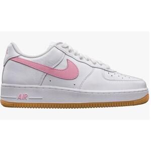 Nike Men's Air Force 1 Low Shoe, White/Pink-gum Yellow-metallic, 10.5
